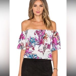 Amanda Uprichard Kiara Top in Linework Floral